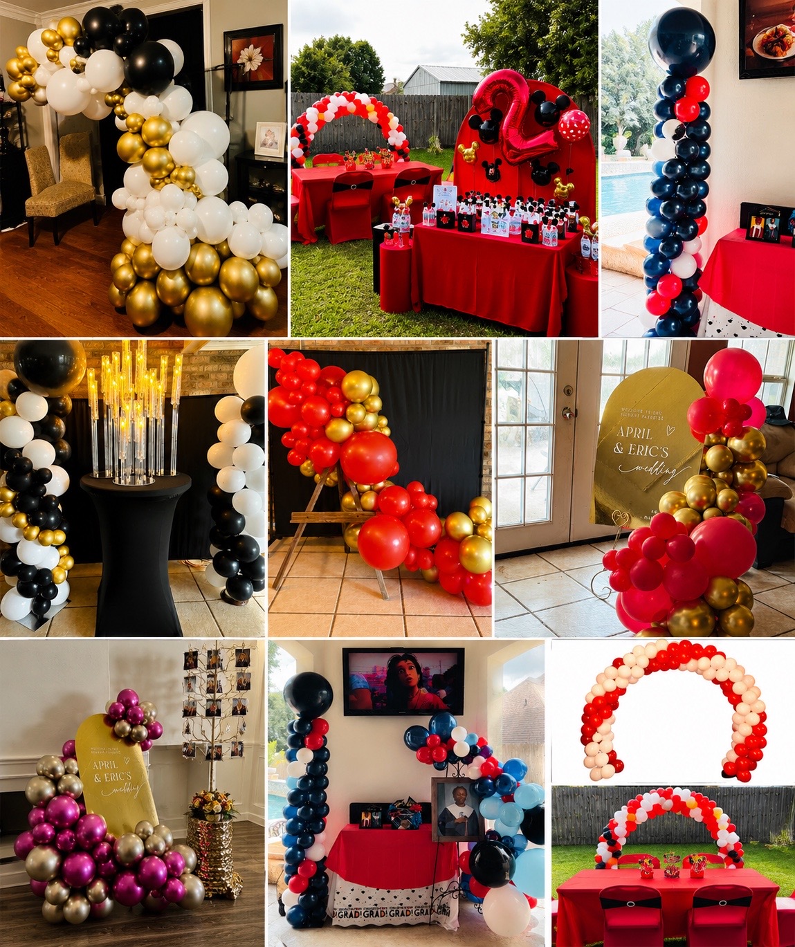 Balloon garlands, arches & wedding designs
