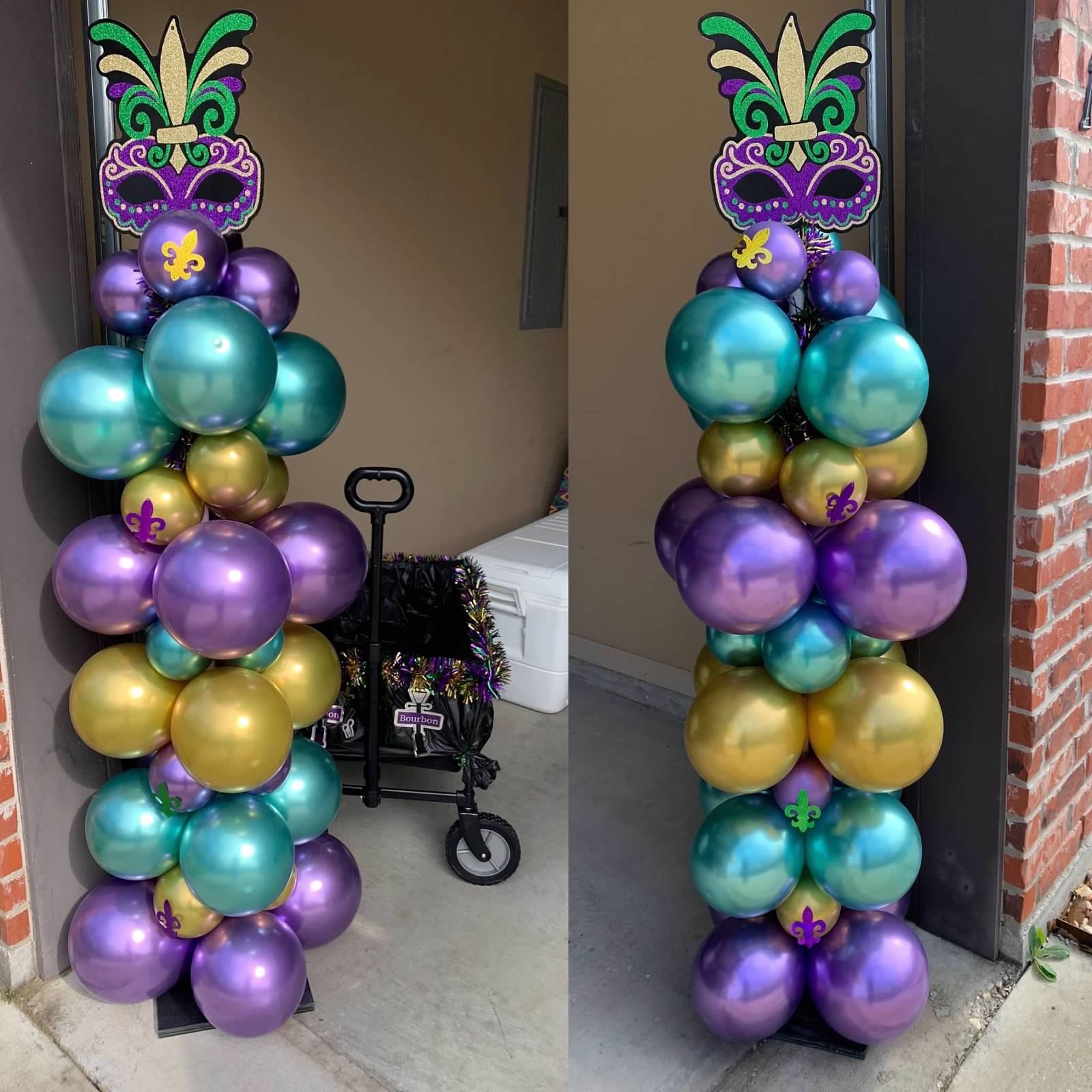 Birthday party balloon setup
