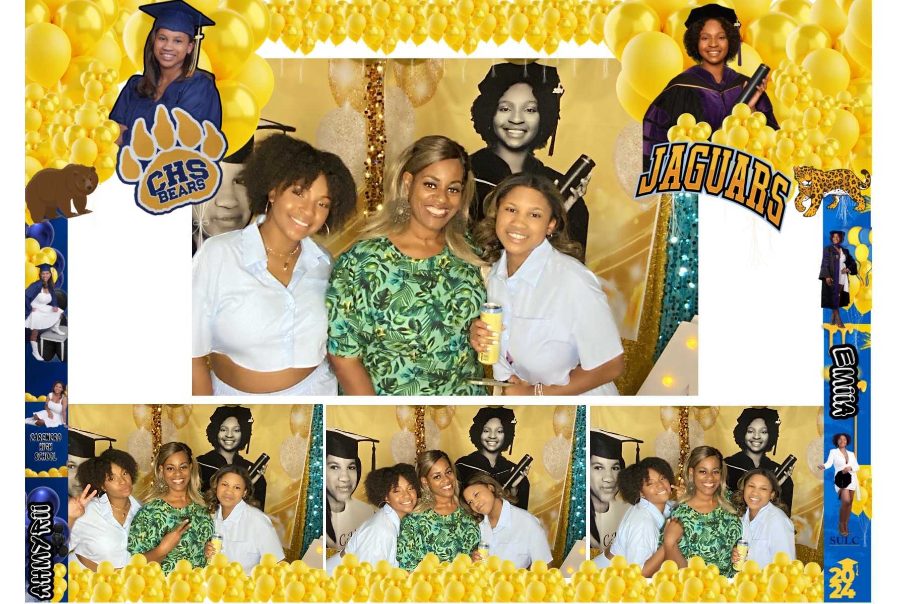 CHS Bears & Jaguars 2024 graduation photo booth collage