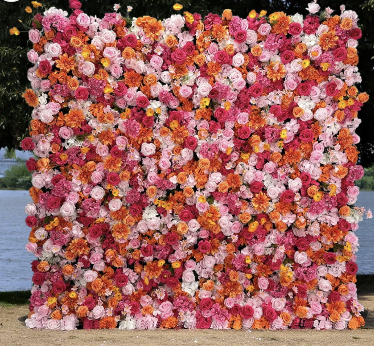 Flower wall arrangement